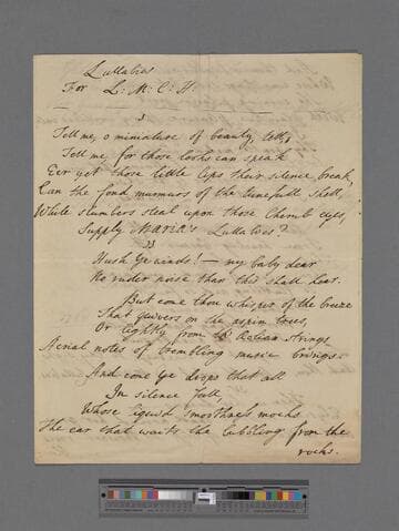 [Unknown author]. Lullabies for L: M: C: H: [4 poems]