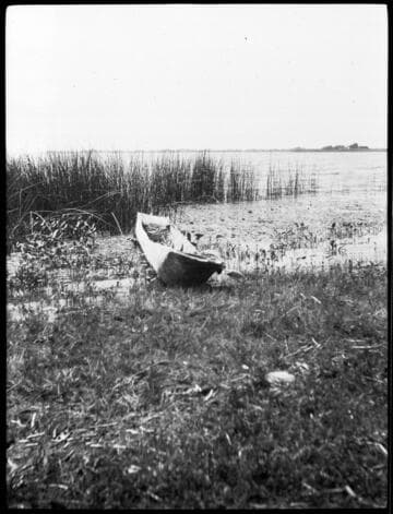 Dugout canoe. Modoc Indians