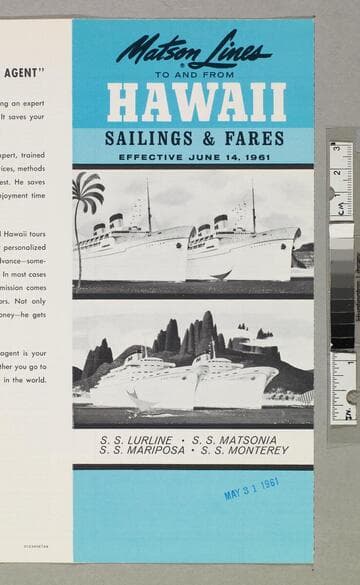 Matson Lines to and from Hawaii sailings & fares