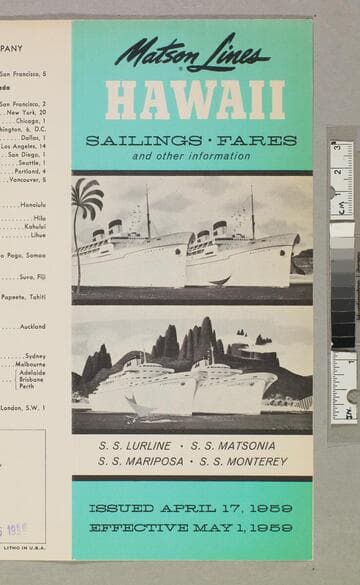 Hawaii sailings - fares and other information