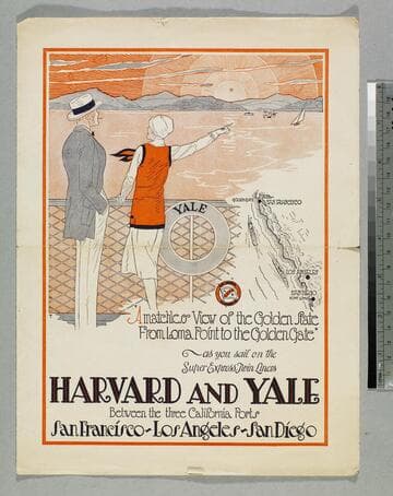 Harvard and Yale between the three California ports San Francisco Los Angeles San Diego