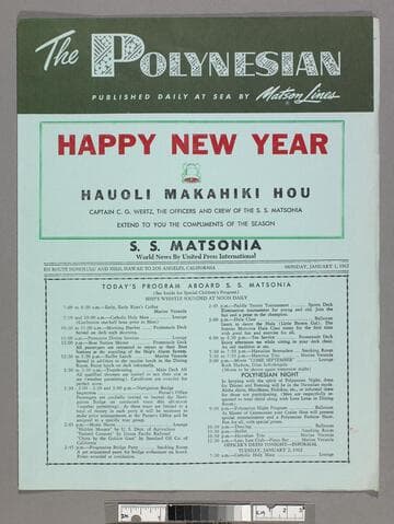 The Polynesian : published daily at sea by Matson Lines