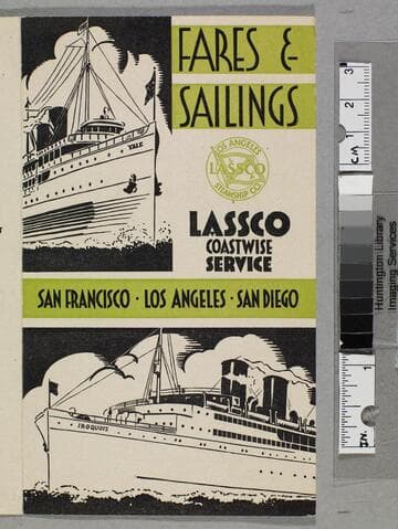 Fares & sailings : LASSCO coastwise service, San Francisco Los Angeles San Diego