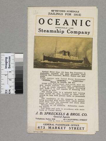 Sailings for 1915: revised schedule