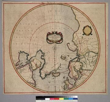 Poli Arctici : et circumiacentium terrarum descriptio novissima sumptibus / Henrici Hundy