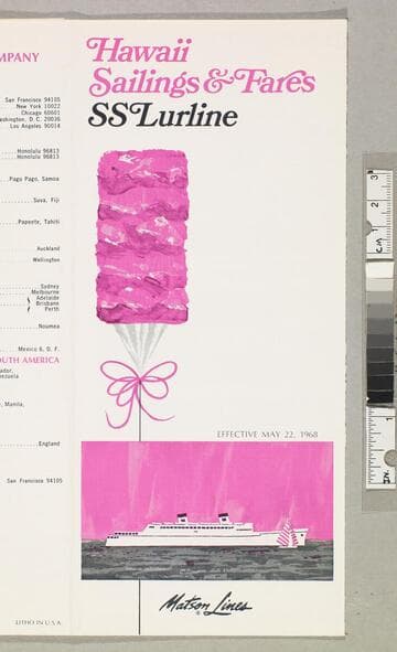 Hawaii sailings & fares :  SS Lurline