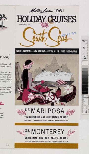 Matson Lines 1961 holiday cruises through all the South Seas