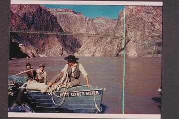 "Kitty" and crew clear Bright Angel Creek; Ballard Atherton as Goodman, Garth, Bob Malott as Bradley