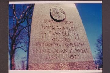 Headstone at grave of John Wesley Powell, Arlington