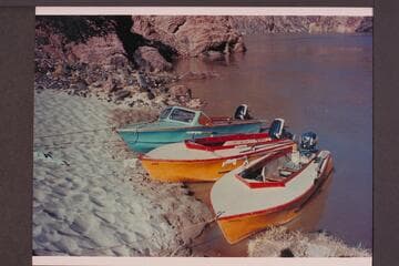 Boats of the Harris-Brennan party; Bright Angel Creek