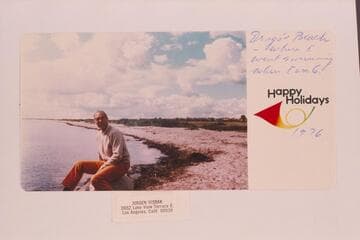 Dragor Beach--where I went swimming when I was 6!  [manuscript notes from Visbak to Dock Marston on reverse]