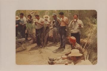 Lunch below Piute Rapid on the San Juan River.  Nevills party which left Mexican Hat, 1948, June 06