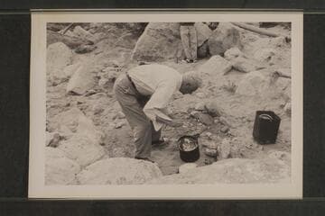 Joe Desloge digging in for dinner; Soap Creek