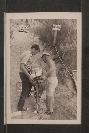 Bill Beer and Rod Sanderson setting up the motors.  Lees Ferry