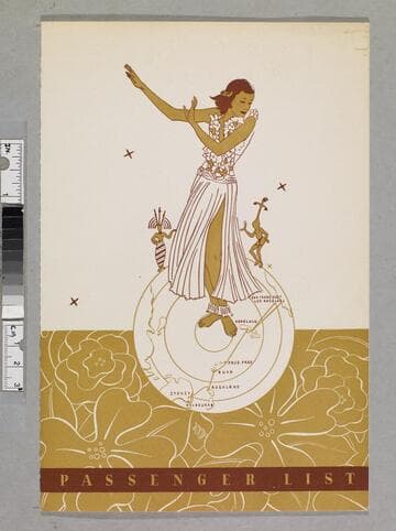 S. S. Lurline cabin class souvenir passenger list