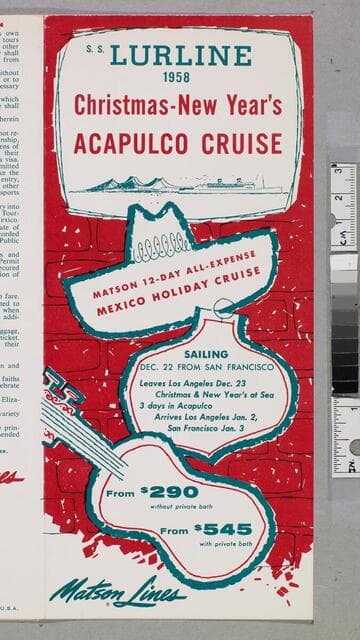 S. S. Lurline 1958 Christmas-New Year's Acapulco cruise