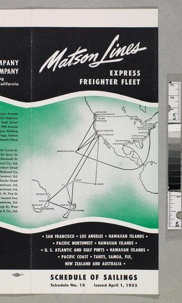 Matson Lines express freighter fleet : schedule of sailings