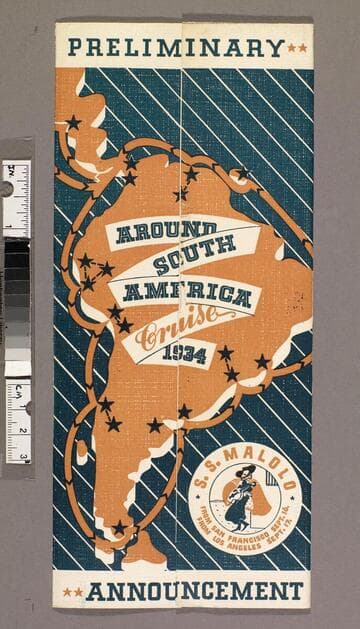 Preliminary around South America cruise 1934 announcement