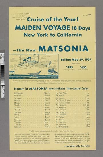 Cruise of the year! Maiden voyage 18 days New York to California