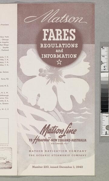 Matson fares regulations and information