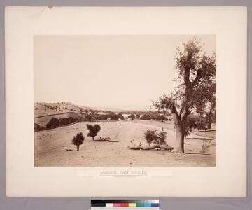 Mission, San Miguel. / San Luis Obispo County, California, Established July 25th, 1797. General View, looking North