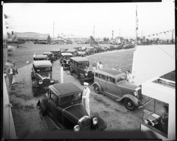 Los Angeles's first drive-in theater, 10860 West Pico, Los Angeles. 1934
