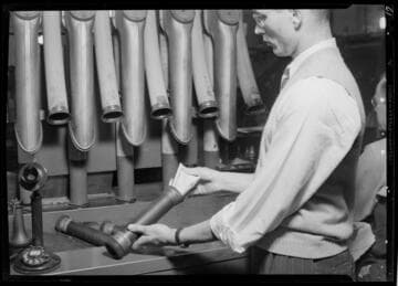Pneumatic delivery system, Los Angeles Times, Los Angeles. 1941