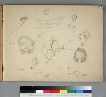 Drawing book of original drawings created by Wynna Wright