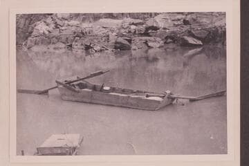 The Hyde sweep-scow as found at Mile 237 by Kolb, Kolb, and Brooks