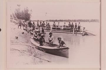 The boats of the Best Expedition at the ferry at Greenriver, Utah