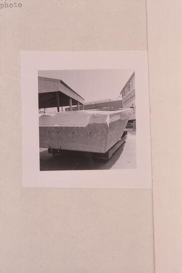 The stern of the second Cooper boat at the boat yard in Los Angeles