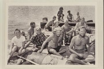 Belknap and Jordan met the Georgie White party on Lake Mead above Temple Bar and helped to tow them in