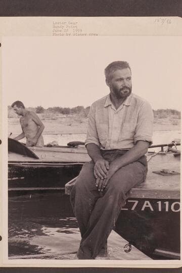 Lester Gear.  Sandy Point.  Doc Hill in background