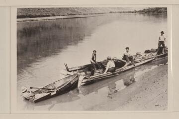 Nevills in a Fold-Flat boat and two motor boats which started from Moab with intent to run to the mouth of the Green