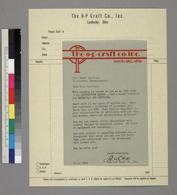 Two items, one promotional letter and one blank order form, from the