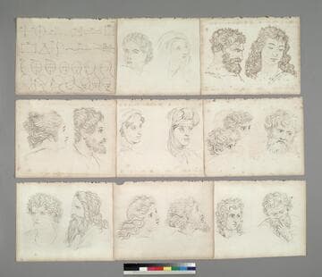 Set of 20 plates made from steel engravings, circa 1810