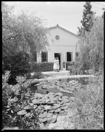 Lily pond, Polytechnic Elementary School, 1030 East California, Pasadena. 1936