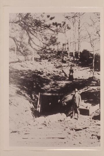 Tunnel--Crater Lake. Spencer promoted a water supply system from the San Francisco Peaks. From Charles Spencer collection, p.92, upper right